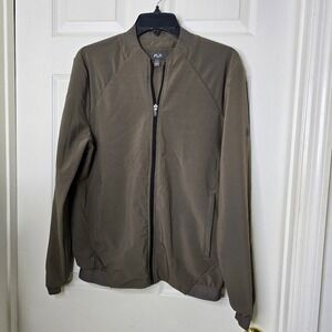 Men's Olive FLX Zip Front Jacket Pockets‎ Black Trim S